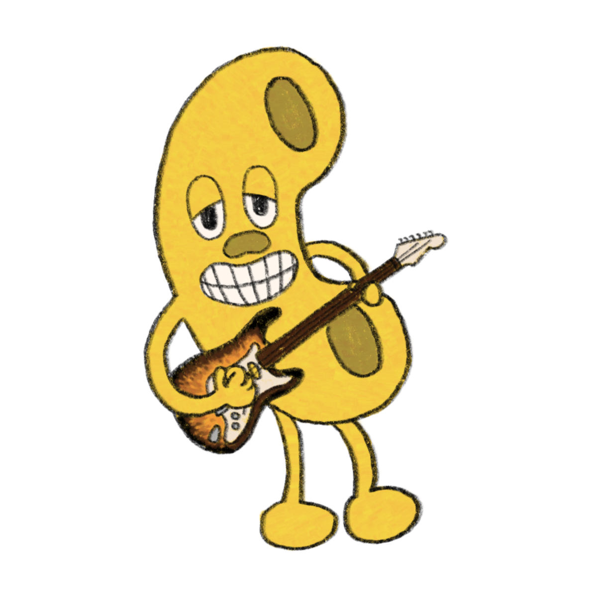 macaroni playing guitar