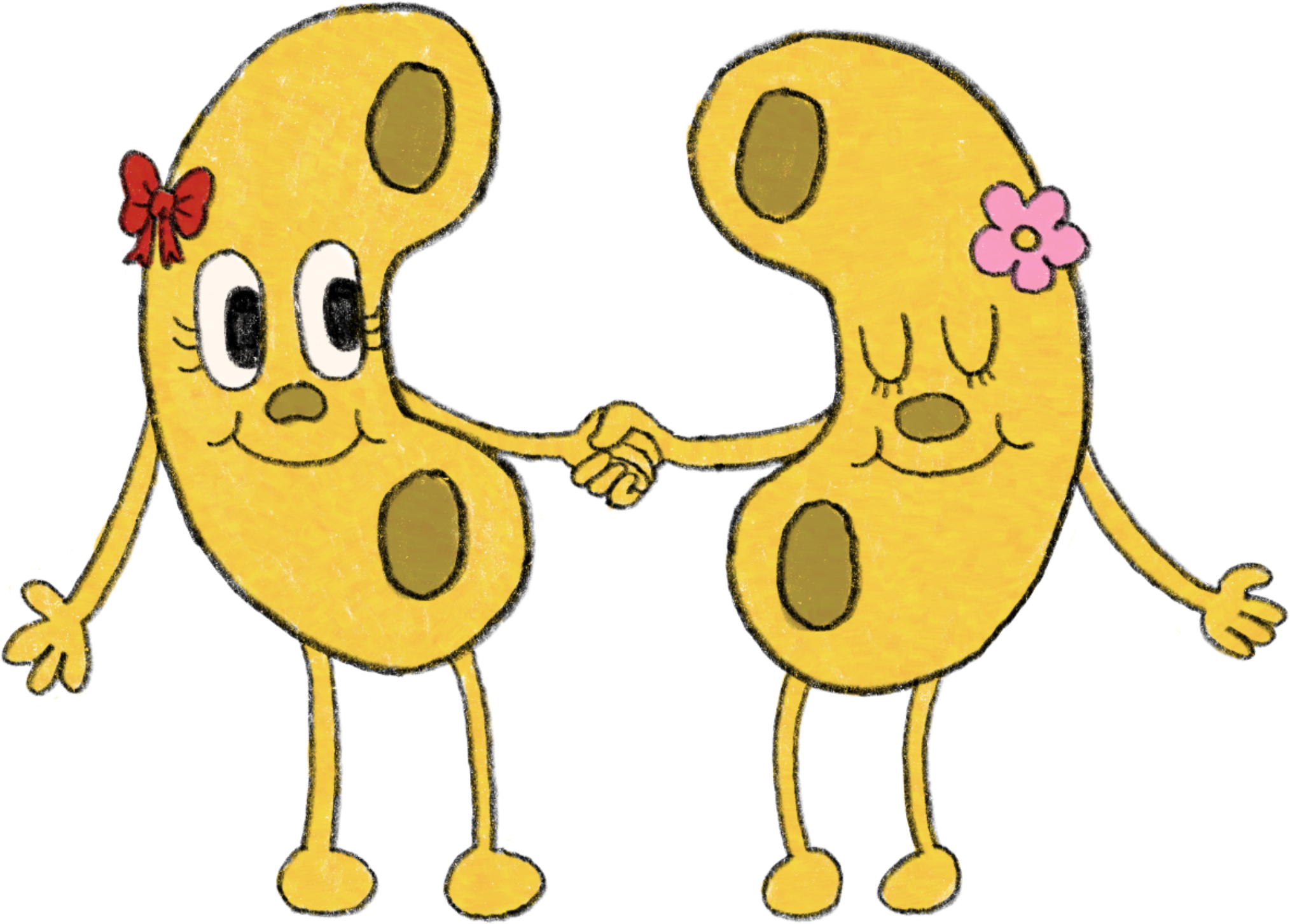 macaroni holding hands