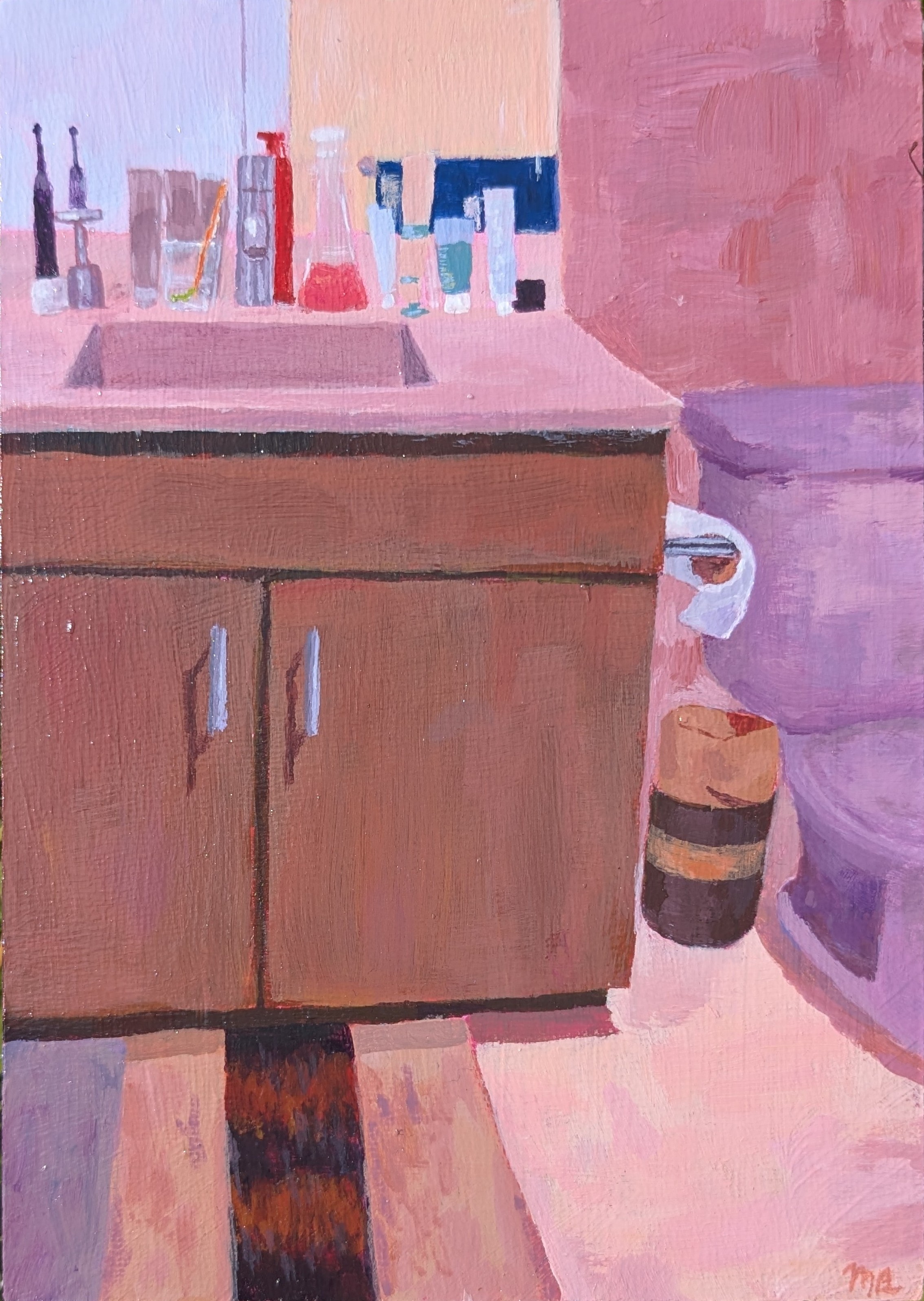 acrylic of matt's bathroom