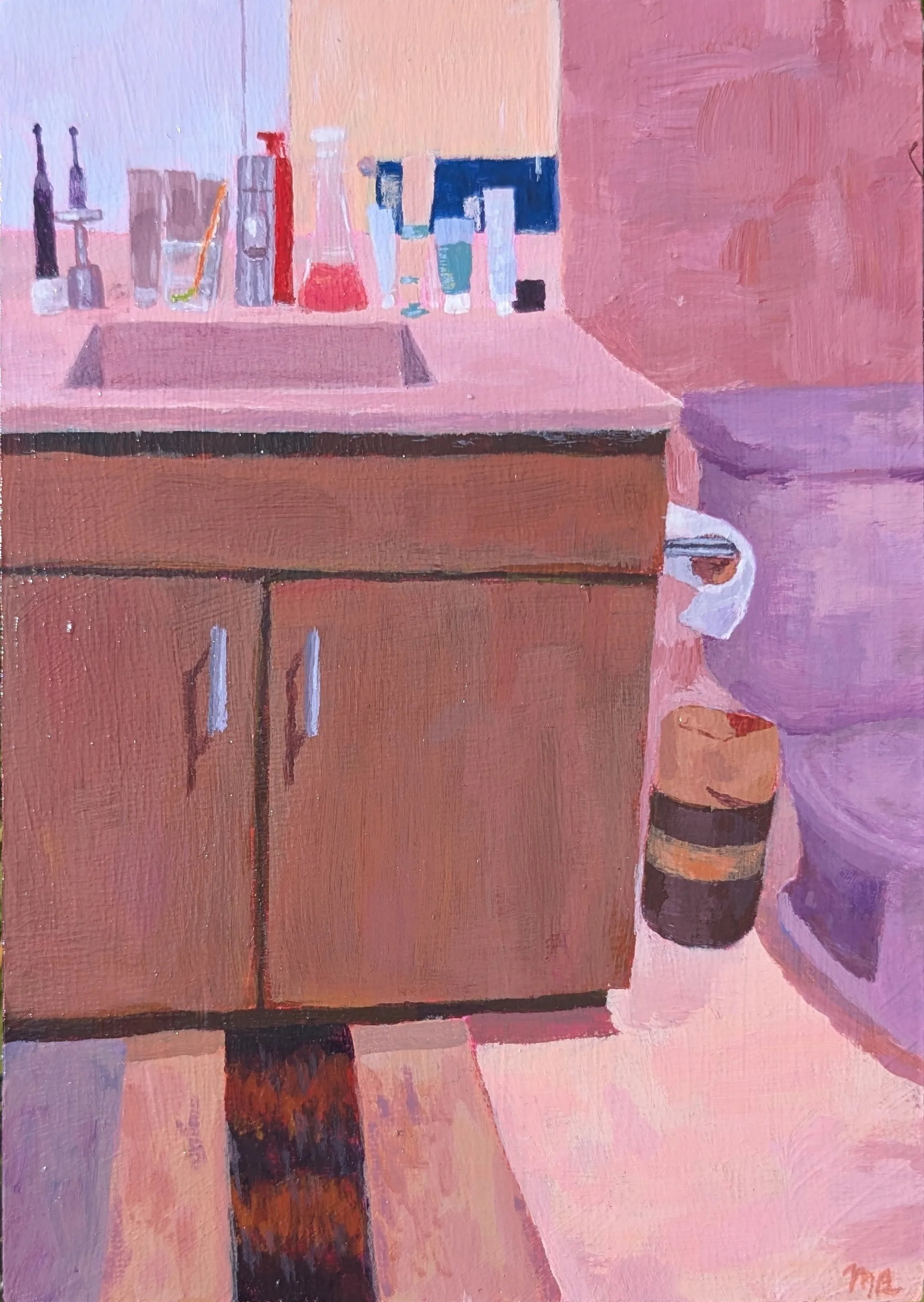 Acrylic of Matt's bathroom