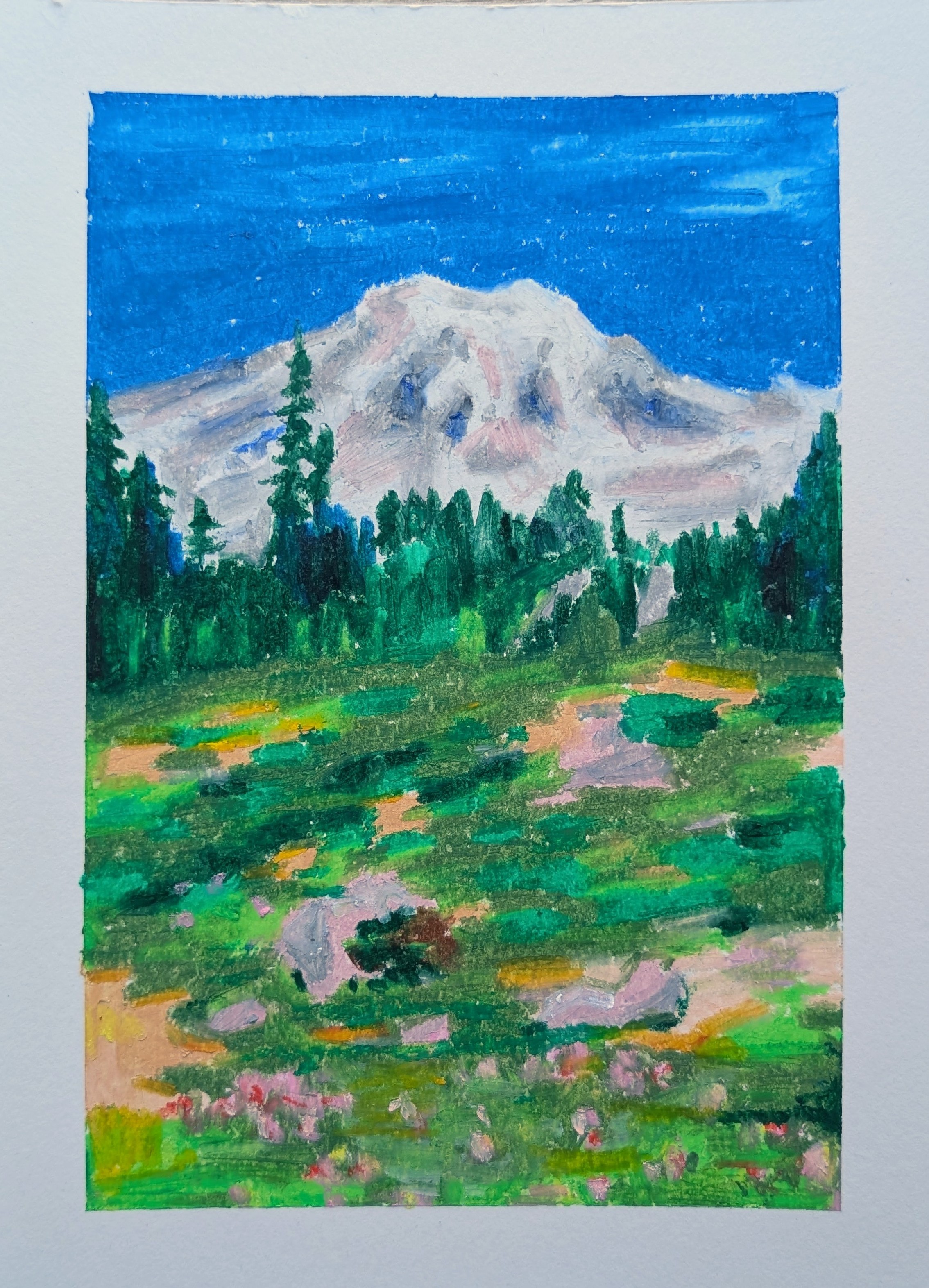 oil pastel of Tahoma