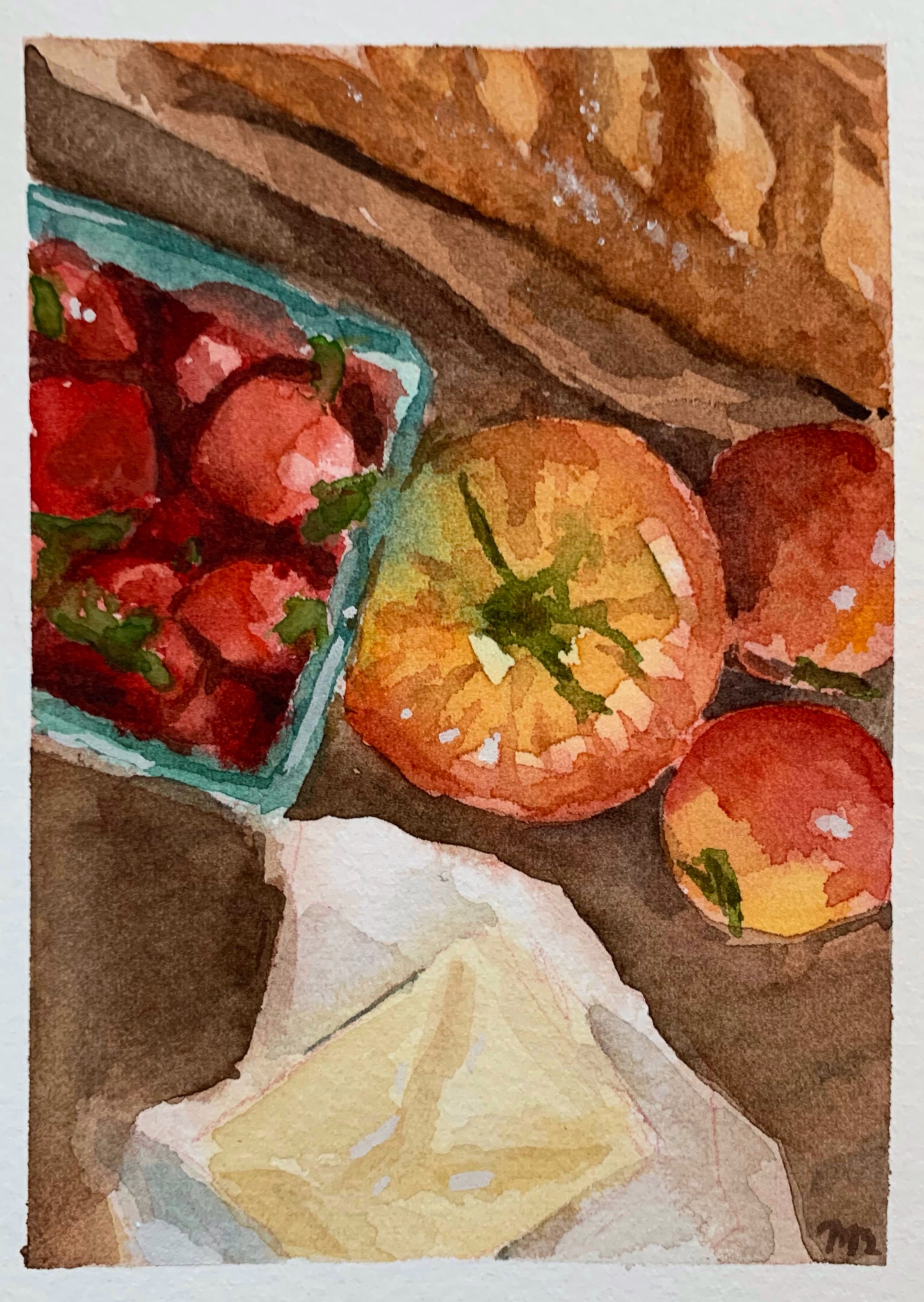 watercolor of tomatoes